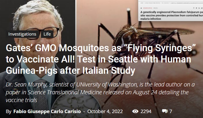 Gates has been funding all these Genetically Modified (GM) Mosquitoes over years. They research into using mosquitoes to deliver Vaccines. 

One of the investments, Oxitec, is a biotech company that creates genetically modified insects  that are 'biological insecticides'