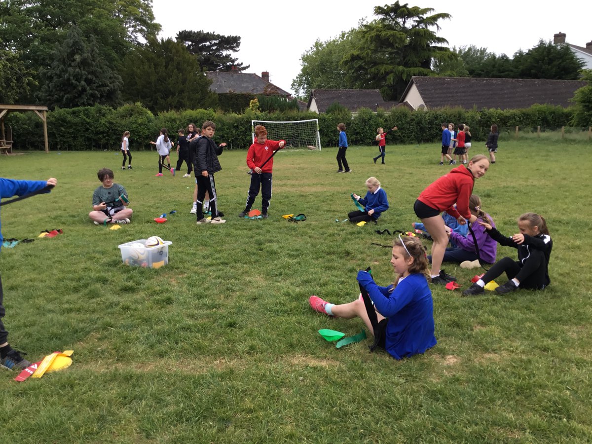 WyeHay's tweet photo. Year 5 Sports Ambassadors planned, set up and delivered our PE session this week. The children decided to focus on catching and tagging skills. https://t.co/F0lzqxaEQ1