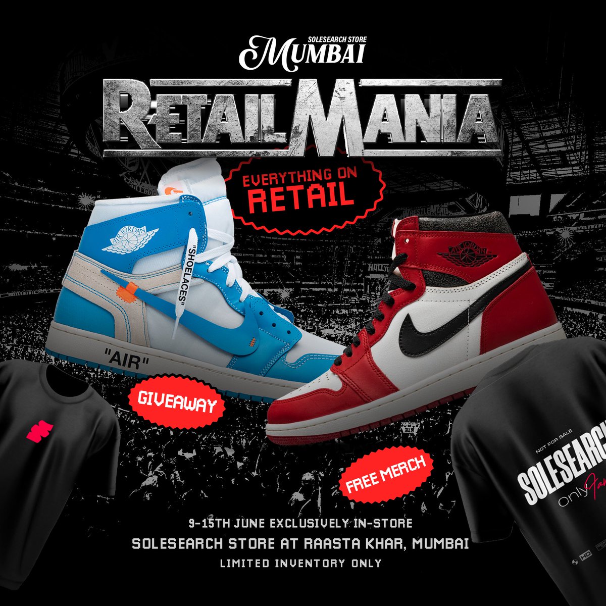 GET EVERYTHING RETAIL- 7 DAYS OF RETAIL GOODIES FOR THE #SSFAM ‼️ 

It’s time for retailmania- all retail, specially curated stock including 100+ sneakers and streetwear items. 👟

(In store only)

9th June - 15th June.

FIRST COME FIRST SERVE 

More details to be announced soon