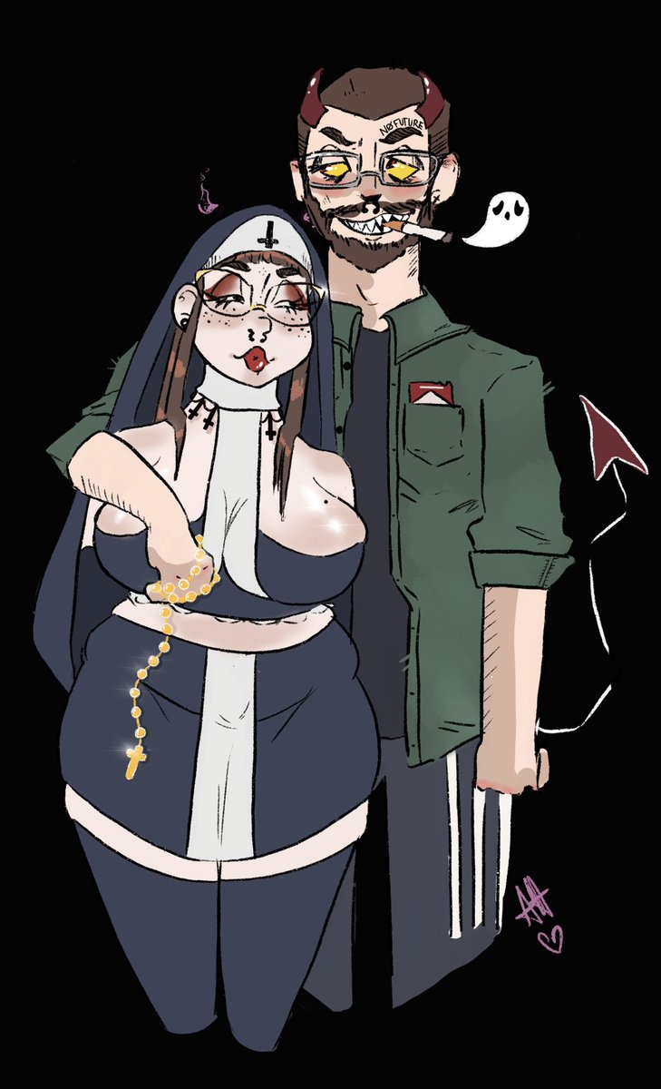 SL1MECAT's tweet photo. Redraw from 2020. Me n my hunny heheh https://t.co/x1VYRMyMu7