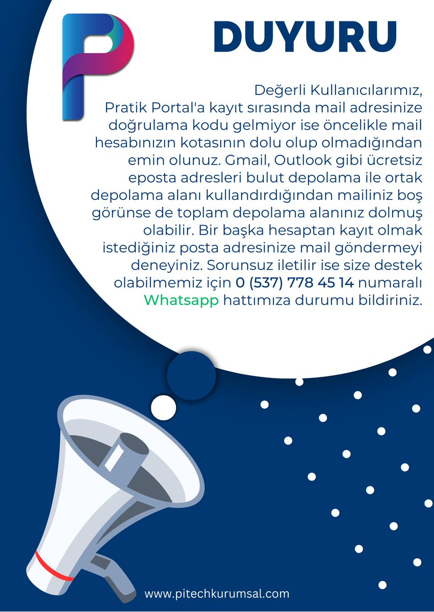 Doğrulama Kodu Hakkında Duyuru
