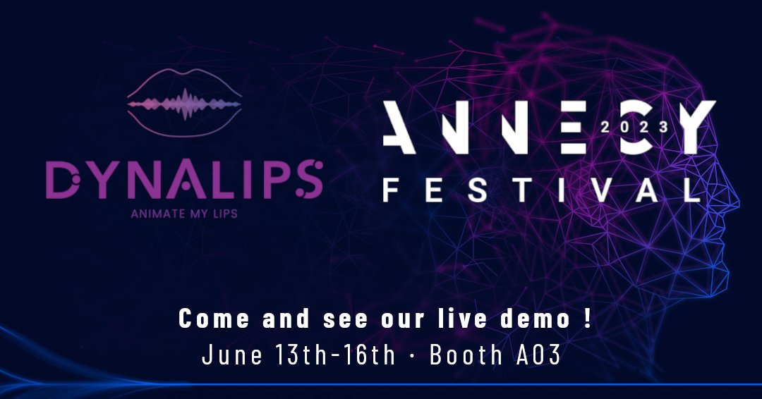 Dynalips (@dynalips) on Twitter photo 🌟 Exciting news from <a href="/Dynalips/">Dynalips</a> at #MIFA! ✨
🗓️ Join us from June 13 to 16 at Booth A.03 during the #Annecy International Animation Film Market (MIFA) to witness our groundbreaking speech animation technology!
Stay tuned for updates and join us at MIFA! 🤝 🌟 Exciting news from <a href="/Dynalips/">Dynalips</a> at #MIFA! ✨
🗓️ Join us from June 13 to 16 at Booth A.03 during the #Annecy International Animation Film Market (MIFA) to witness our groundbreaking speech animation technology!
Stay tuned for updates and join us at MIFA! 🤝