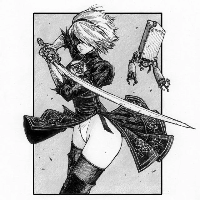 Fan art | NieR: Automata - 2B  Artist: _daniel_eichinger_