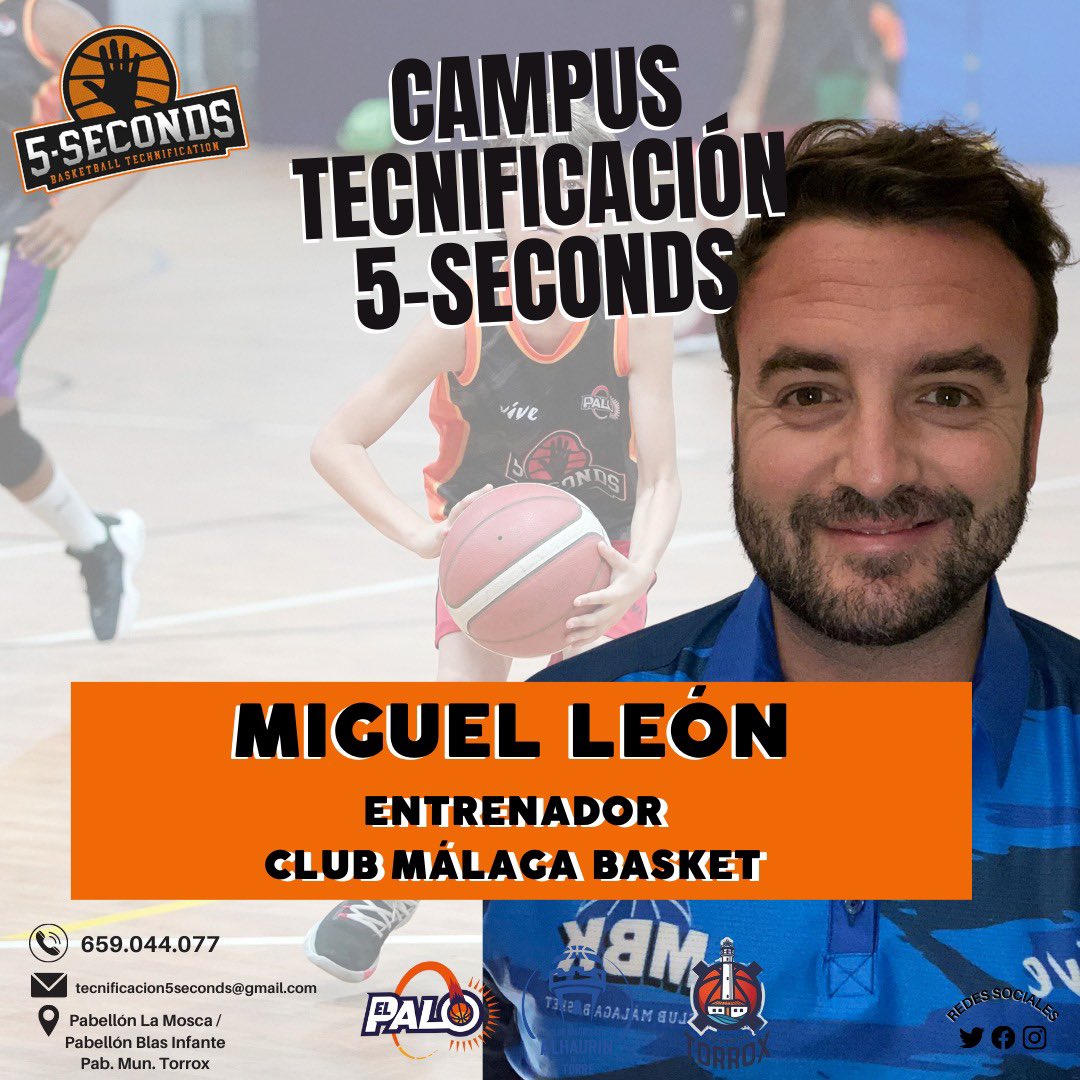 5secondsbasket's tweet photo. 🏀 Miguel León (@wiguelili), subcampeón @FAB_Malaga en Málaga con @clubmbk Infantil Femenino, se une al 🪐 #Universo5Seconds.

Tras participar en el #CADEBA2023, viene pisando fuerte en la edición más especial de #5Seconds de todas.

#Tecnificacion #Staff5Seconds https://t.co/6kMBkWbY06