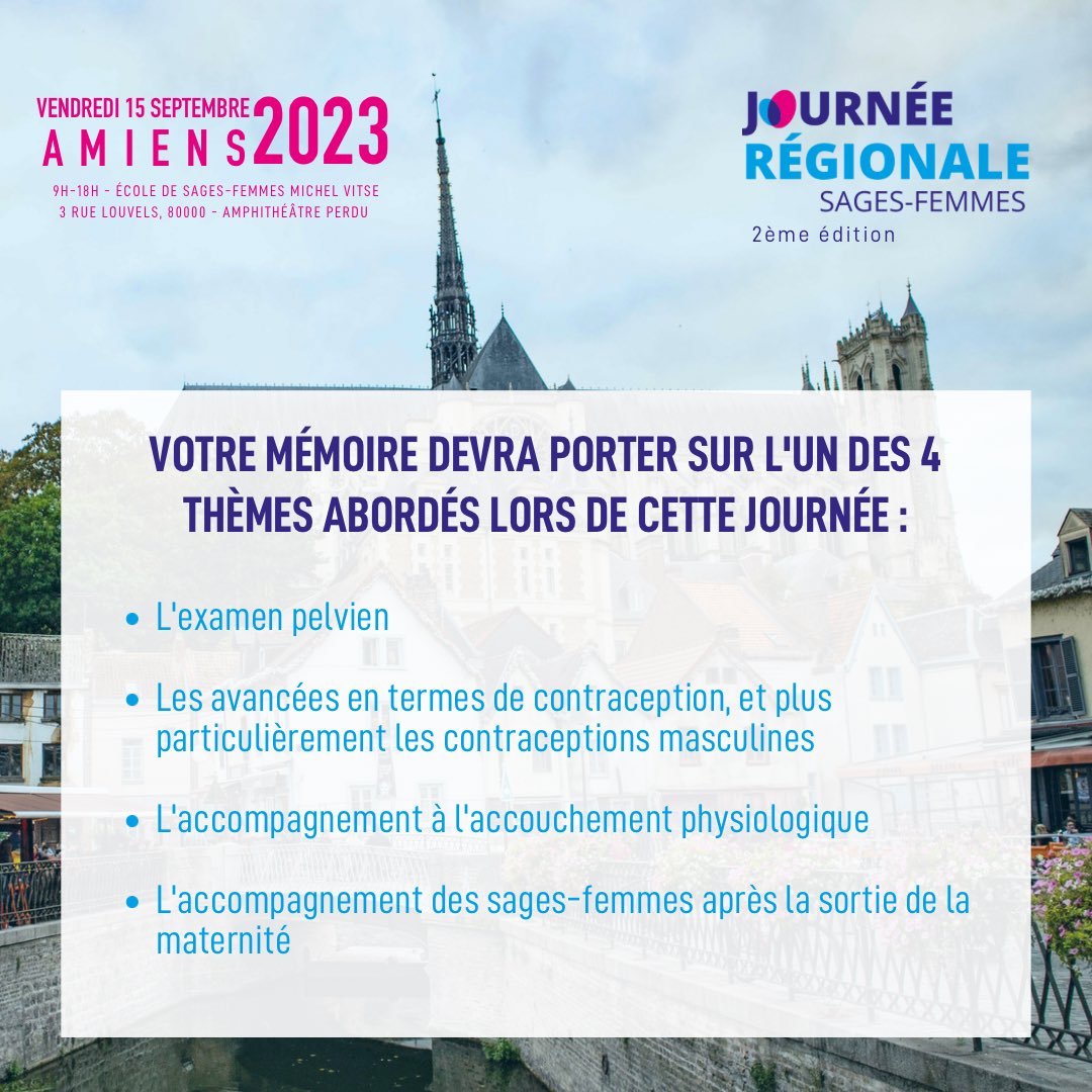 Coll_SageFemme's tweet photo. 🔵JRSF AMIENS 2023: PRIX MÉMOIRE DES HAUTS-DE-FRANCE

🗓Les candidatures sont dès à présent ouvertes &amp; ce, jusqu’au 3 juillet inclus sur le site du CNSF ou directement par ce lien : https://t.co/tBDvpjmn9f

#Memoire #maïeutique #sagefemme #etudiant #etudiante #JRSF #CNSF #Orehane https://t.co/6Z7emGws1Z