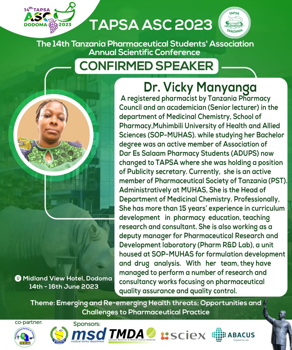 tapsatanzania's tweet photo. CONFIRMED SPEAKERS📌
Professionalism to Young pharmacists in pharmacy practices is a pillar for good pharmaceutical care delivery.
We shall hear from these GURUs in pharmacy practices to equip young and upcoming pharmacists to deliver in their FULLEST.
#14thASC
@tapsatanzania https://t.co/79QTtsMUgK
