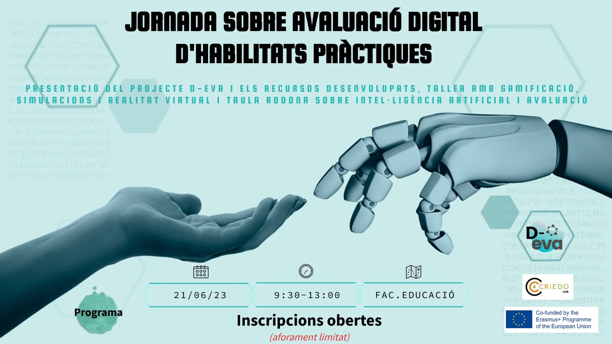 Crisketa's tweet photo. Preparant la Jornada de tancament del projecte @project_deva . No us la perdeu!!
Inscripcions aquí:
https://t.co/Bgnm9C2fJv #avaluacio #competenciadigitaldocent #tecnologiaeducativa https://t.co/nFZ905QQsb