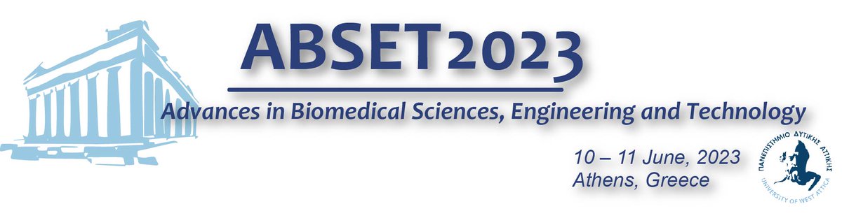 ProceedingsMDPI's tweet image. 🌟 Do not miss this #Conference !🌟
Welcome to the ABSET 2023 conference in #Greece!
🎙️ Orgainized by Department of Biomedical Engineering of @uniwa_gr 
#BiomedicalEngineering
📖Conference Proceeding papers will be published soon!