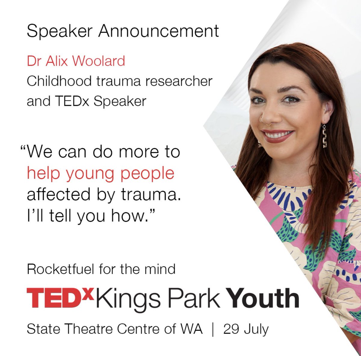 I am so excited to announce that I’ll be doing a TEDx talk at TEDxKings Park Youth held at the Heath Ledger Theatre on July 29 
There are 8 other amazing speakers plus performances and short films 🎥 it’s going to be awesome so please come along! #TEDx #AcademicTwitter