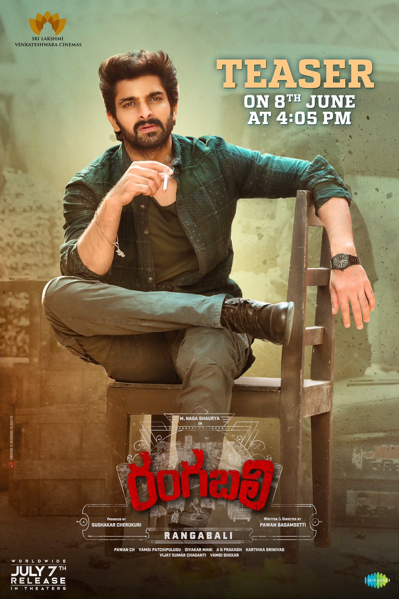 Naga Shaurya (@iamnagashaurya) on Twitter photo #Rangabali Teaser tomorrow at 4:05 PM 💥💥
Stay tuned for the Entertainment Blast ❤️🔥
#YuktiThareja <a href="/PawanBasamsetti/">Pawan Basamsetti</a> <a href="/pawanch19/">Pawan Ch</a> <a href="/DivakarManiDOP/">Divakar Mani</a> #KarthikaSrinivas #ASPrakash <a href="/SLVCinemasOffl/">SLV Cinemas</a> <a href="/saregamasouth/">Saregama South</a> #Rangabali Teaser tomorrow at 4:05 PM 💥💥
Stay tuned for the Entertainment Blast ❤️🔥
#YuktiThareja <a href="/PawanBasamsetti/">Pawan Basamsetti</a> <a href="/pawanch19/">Pawan Ch</a> <a href="/DivakarManiDOP/">Divakar Mani</a> #KarthikaSrinivas #ASPrakash <a href="/SLVCinemasOffl/">SLV Cinemas</a> <a href="/saregamasouth/">Saregama South</a>