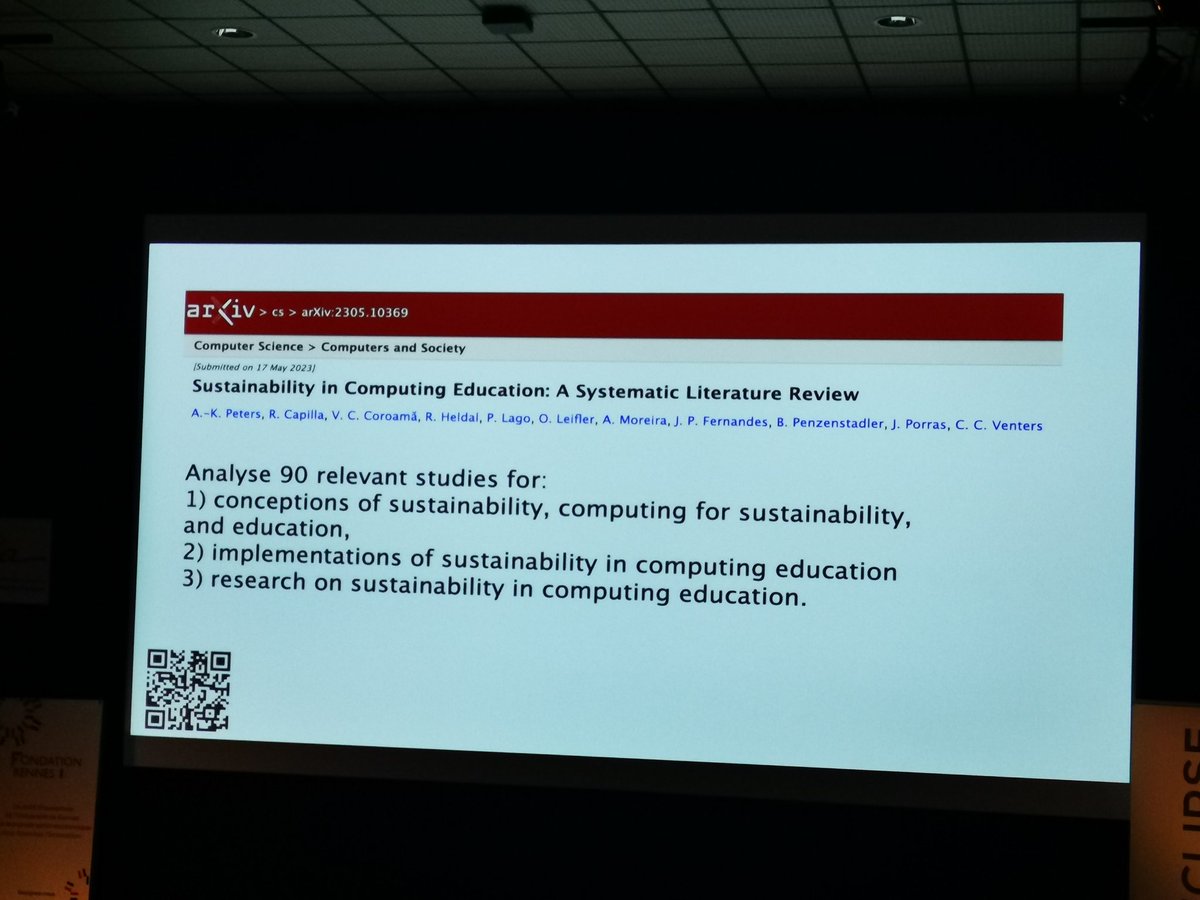 An SLR on Sustainability in Computing Education, by the @ICT4S keynote and colleagues