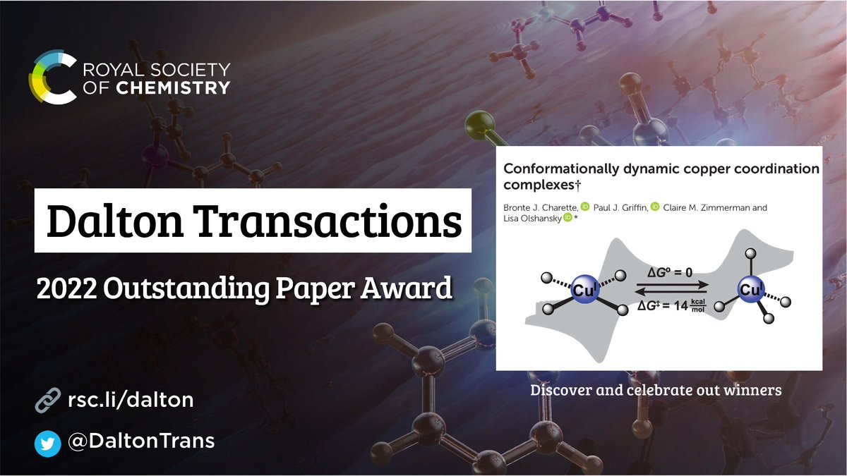DaltonTrans's tweet photo. 📢Congratulations to the winners of the 2022 Dalton Transactions Outstanding Paper Award🎉 Check out the work from @OlshanskyLab and colleagues, here:

https://t.co/ZCBbQZKmM5

📍 @UofIllinois

👨‍👨‍👦‍👦 @brontejoan_, @PaulJGriffin2, @clairezim3 https://t.co/v8H9qjzYCL