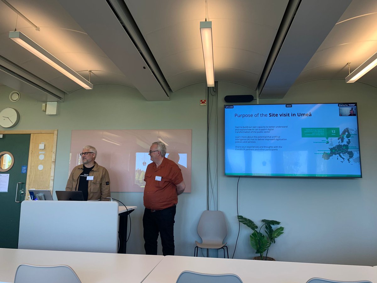 ENAIBLER (@enaibler) on Twitter photo 👏1st study visit of #ENAIBLER project is starting with Hans Wiklund University Director of <a href="/umeauniversity/">Umeå University</a> welcoming the partners & stakeholders.
👉Ulf Hedestig & Mikael Söderström from Umea University provided an overview of the visit & highlight the objectives of the event. 👏1st study visit of #ENAIBLER project is starting with Hans Wiklund University Director of <a href="/umeauniversity/">Umeå University</a> welcoming the partners & stakeholders.
👉Ulf Hedestig & Mikael Söderström from Umea University provided an overview of the visit & highlight the objectives of the event.