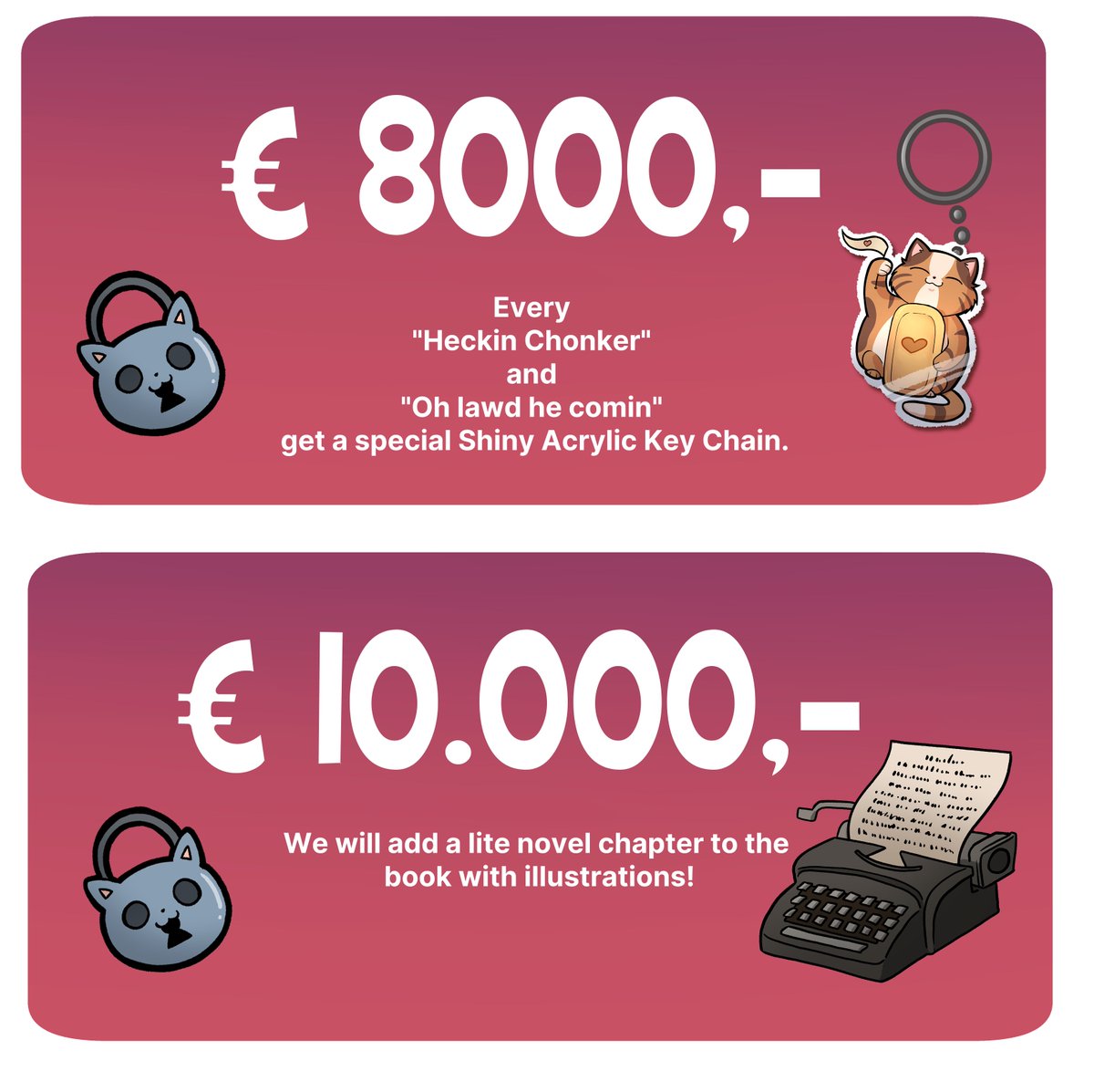 We have now reached a total of 6 Stretch goals!🥳
We still have 21 days left for this kickstarter and two more stretch goals! Let's get sprinting for the last epic stretch goals! A Key chain and an extra lite novel chapter!!🎊
#Kickstarter #projectwelove