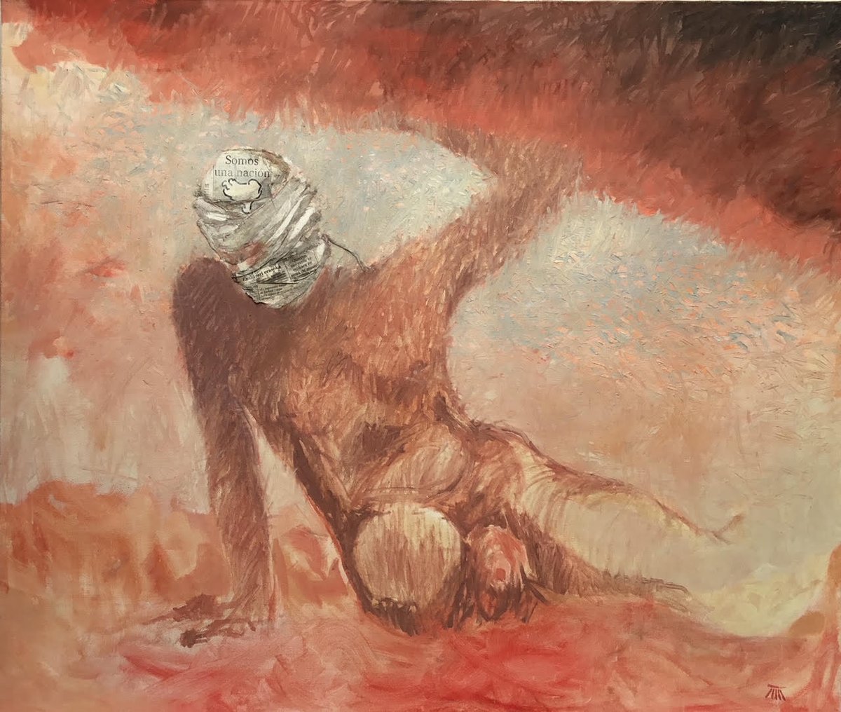 "SOMOS UNA NACION"Douglas Chowns. En 1986 fue con sus alumnos de arte de Nueva Zelanda a #Gernika Su sueño que el cuadro esté algún día en #Gernika douglaschowns.co.nz. that WAR has to STOP! su inspiración. #gernikagogoratuz @museodelapazdegernika #bakearenmuseoa25 #stopwar