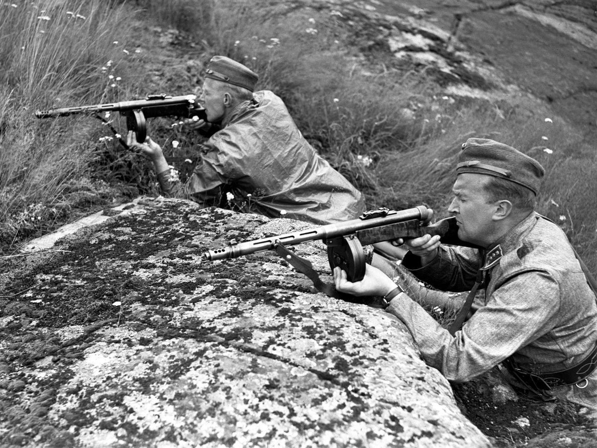 Reservists during exercises, 1953