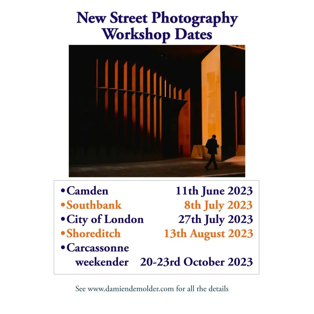 New Street Photography Workshop dates now on my website, and last chance for Camden places this Sunday. Message me or see damiendemolder.com for the details #streetphotography #streetphotographylondon #photographyworkshop #photographylessons