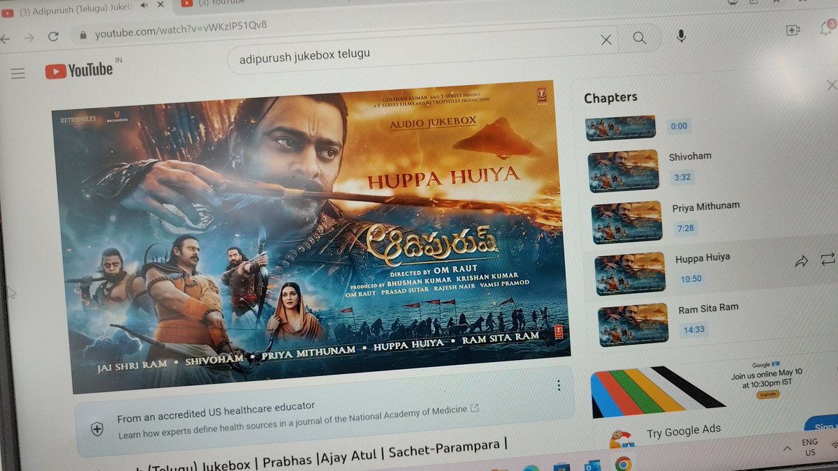 HailPrabhas007's tweet photo. #Adipurush FULL ALBUM Out Now!!

What's Your Favourite one??

1. #JaiShriRam 
2. #Shivoham
3. #PriyaMithunam 
4. #HuppaHuiya 
5. #RamSiyaRam 

#Prabhas ❤️ https://t.co/r19QIwKhGe
