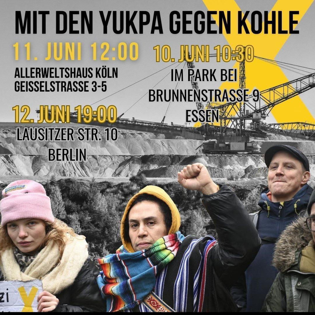 aufbaumen's tweet photo. ✊Stoppt Kohle überall!

❗Infotreffen und Vernetzung❗

mit Repräsentant*innen und Sprecher*innen der indigenen Yukpa in Kolumbien:

➡️ Esneda Saavedra Restrepo
➡️ Juan Pablo Gutiérrez
➡️ Luis Uribe

Sonntag, 11.Juni 12:00 Uhr 
Allerweltshaus Köln
(Geisselstraße 3-5)

1/6 https://t.co/0prn4dGP0M