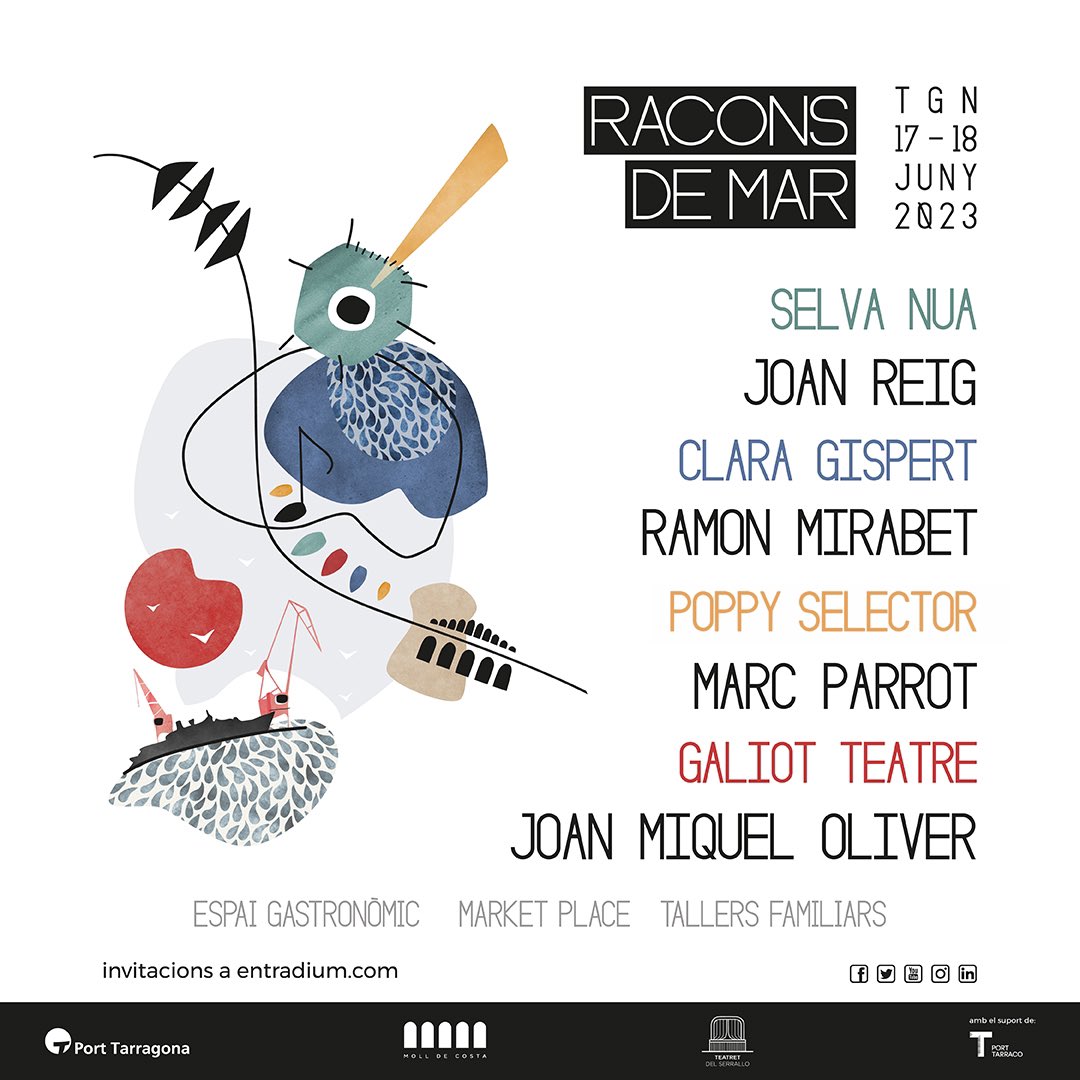 Racons de Mar, el Festival del @PortTarragona vora el mar que estaves esperant. Combinació de música, market, espai gastronòmic i activitats familiars. Un festival amb tots els sentits i per a tots els públics. Us esperem !