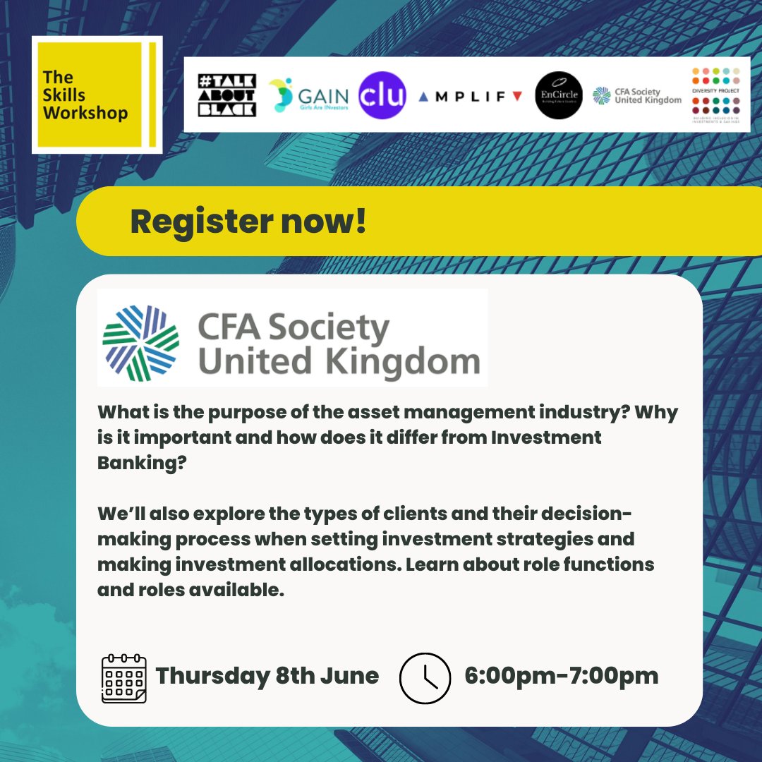 Register to meet experts from <a href="/CFAinstitute/">CFA Institute</a> UK who will be delivering their first session tomorrow from 6pm. Don't miss the chance to participate in the live Q&amp;A session, where you can get your burning questions answered. Sign up: buff.ly/3Moxcyi @DiversityProj