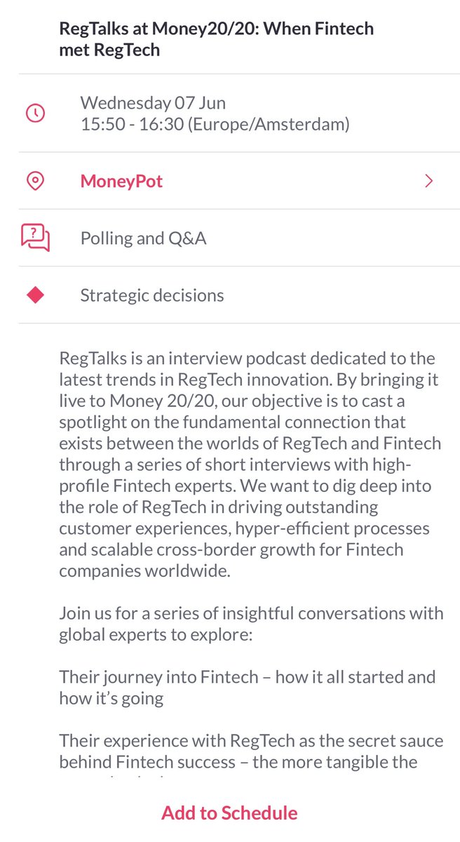 KYC_Ltd's tweet photo. Don’t miss our LIVE recording of #RegTalks at the MoneyPot Studio of @money2020 at 3.50’pm today. Join host & KYC CEO @RoamingFounder as he explores the relationship between the worlds of #Fintech + #RegTech with @payabl_eu’s CEO @UgneMBuraciene & @Worldpay_Global’s Maria Prados https://t.co/76gw6YZl3H
