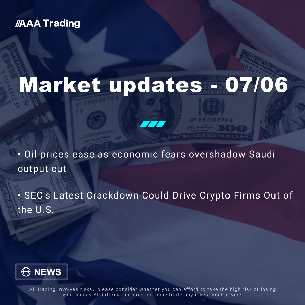 IN_AAATrading's tweet photo. Market updates - 07/06      
Turn on tweet notifications👇
https://t.co/bL8q2xMID9

#market #news #stocks #forex #oil #cfds #CryptoUpdate https://t.co/nvPTo3PNDx