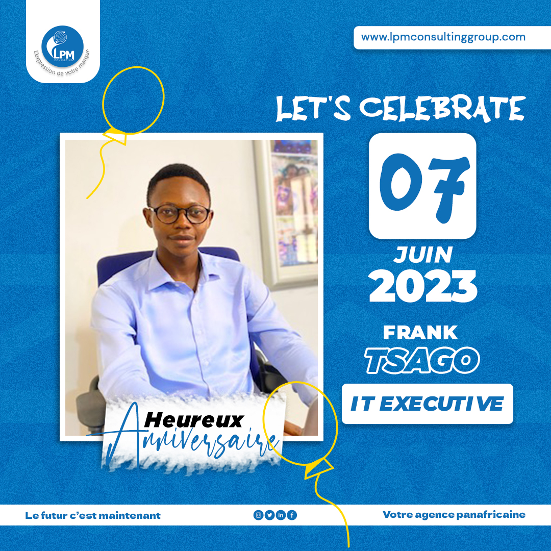 LpmConsulting_'s tweet photo. Hey ! La cloche 🔔 sonne, c’est le birthday célébration 🍾 !

Aujourd’hui c’est le jour de notre IT Executive. Toute la grande famille LPMC lui souhaite une magnifique journée d’anniversaire ...

#HappyBirthday
#LetsCelebrate
#AgenceMarketing
#LPMConsultingGroup https://t.co/1pwx3J09Gg