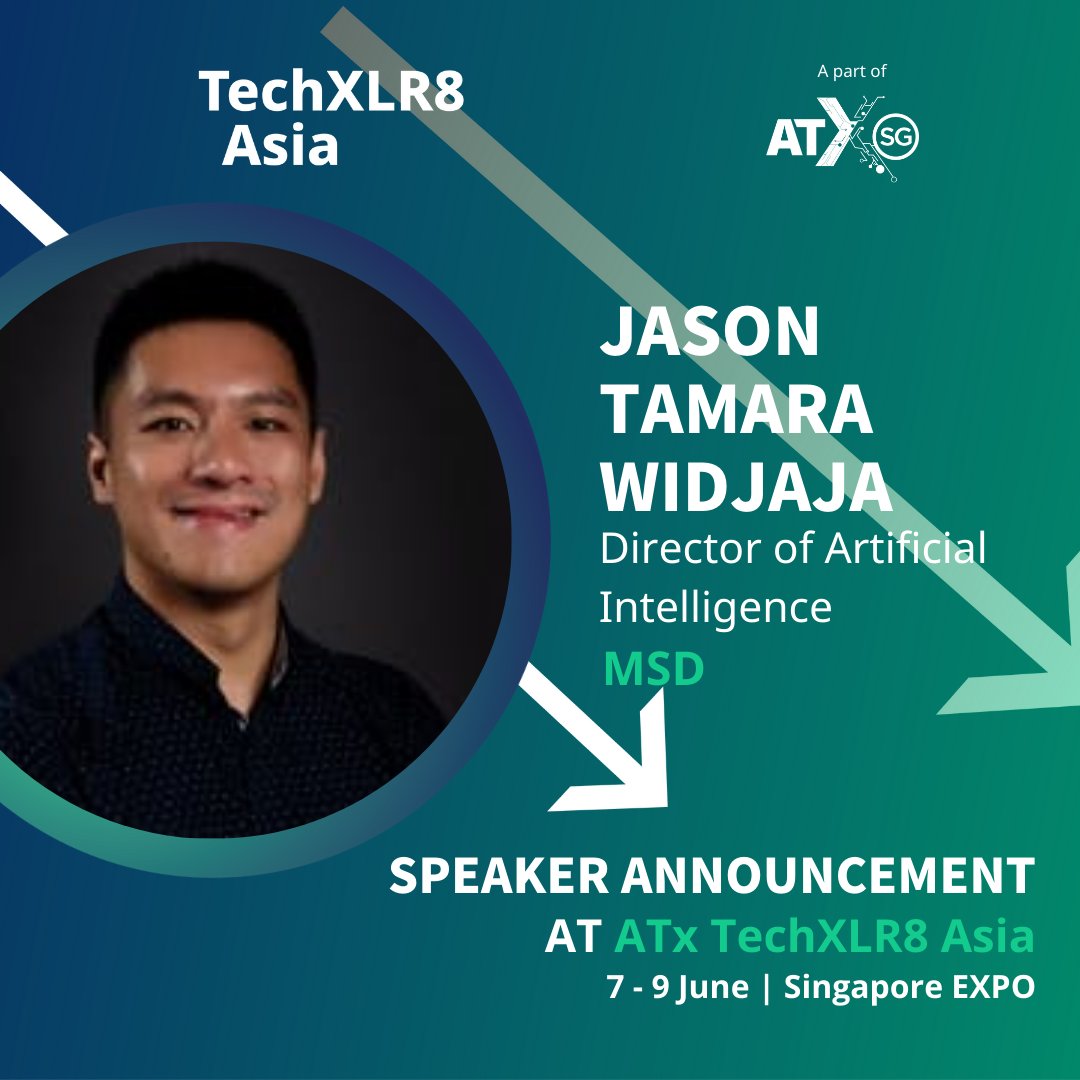 Jason Tamara Widjaja, Director of Artificial Intelligence at MSD, in the house at TechXLR8 Asia! 🚀 Join him at two exciting sessions as he dives into global perspectives on regulating AI, and more. Get your pass now: bit.ly/3ORiiDP #ATxSG #ATxEnterprise