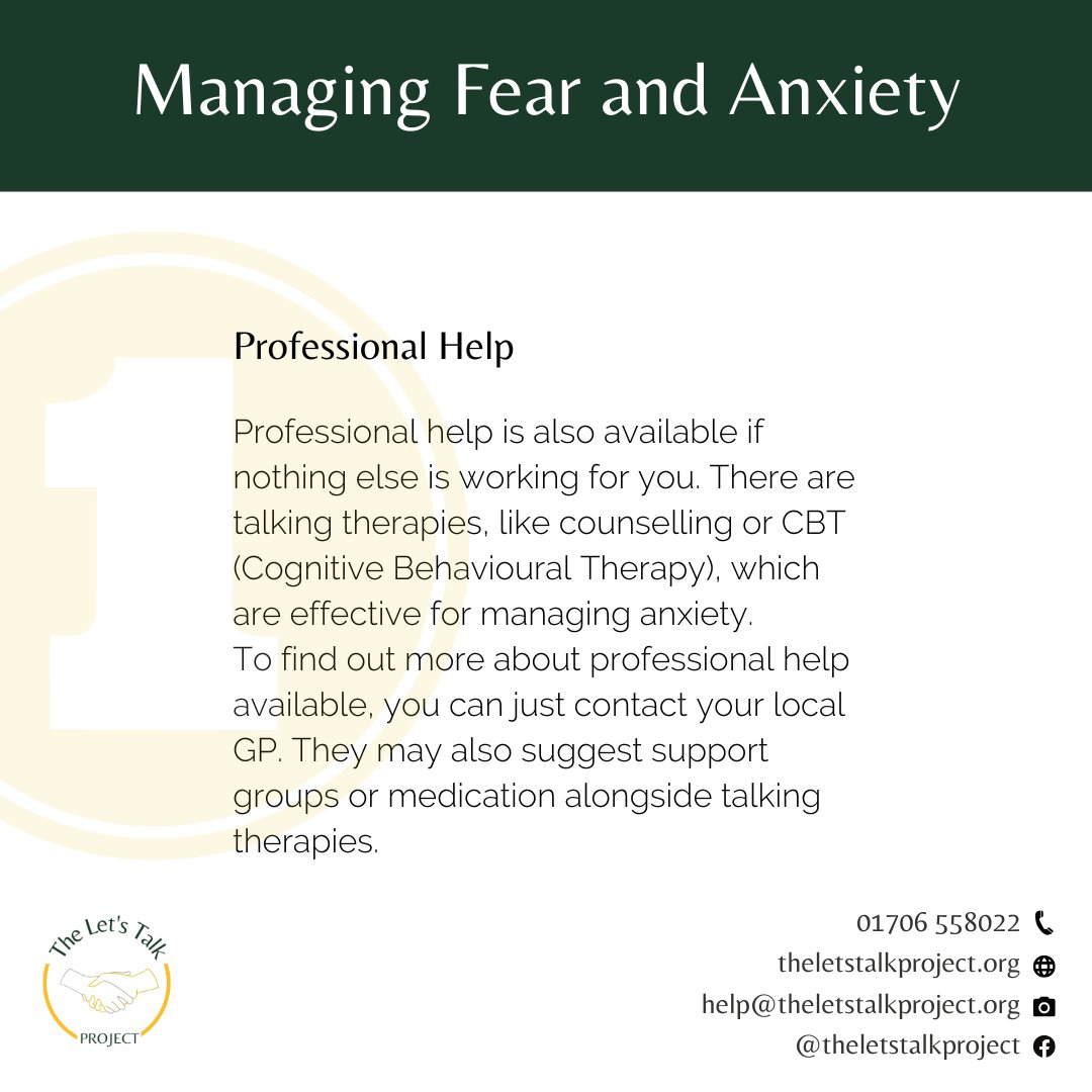 There are methods you can try for managing your anxiety and fear. Give them a try before contacting your GP.

#managinganxiety #managingfear #mentalhealthawareness #letstalk #support