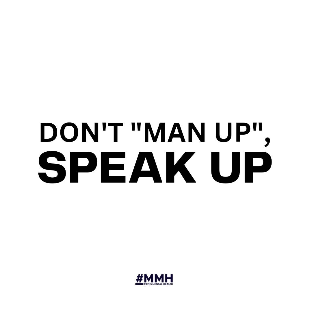 Men, it's okay to not be okay. Don't "man up" and bottle up your emotions. Speak up and seek help if you're struggling. There are people who care about you and want to help. #ItsOkNotToBeOk

#MensMentalHealth #ManUpSpeakUp #MMH #MensHealthMonth