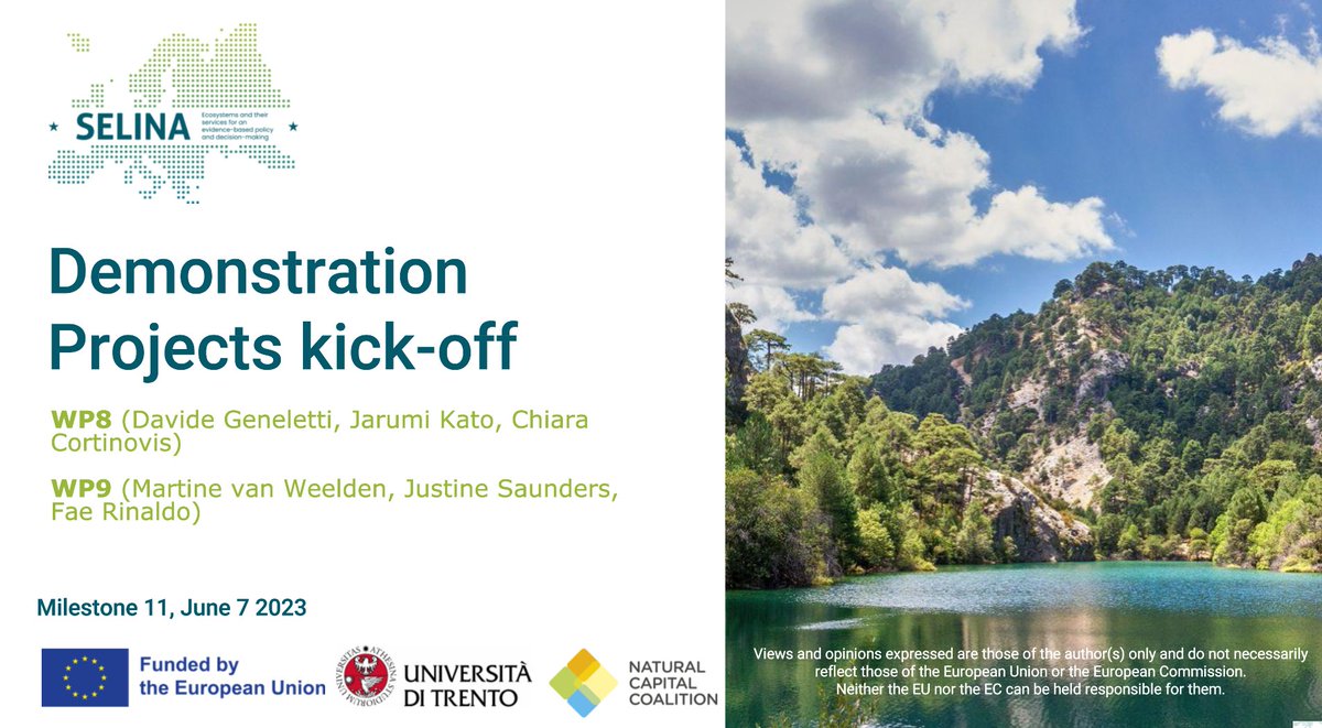 SELINAHorizonEU's tweet photo. 📢Happening now: The SELINA demonstration projects kick-off #meeting has just started online! 💻
🙌 Looking forward to the 15 DPs #presentations coming from varied fields:
✅ Agriculture and water
✅ Forestry and finance
✅ Coastal and marine
✅ Spatial planning
Stay tuned! https://t.co/iTaGXDfTpv