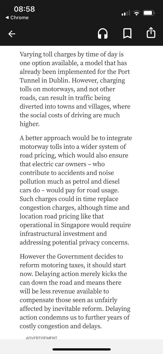 barratree's tweet image. With motorway toll rises in the news today, reposting a piece @mu_lynch and I wrote a few weeks ago arguing we need to fundamentally reform the way we tax driving (including tolls). 

irishtimes.com/opinion/2023/0…