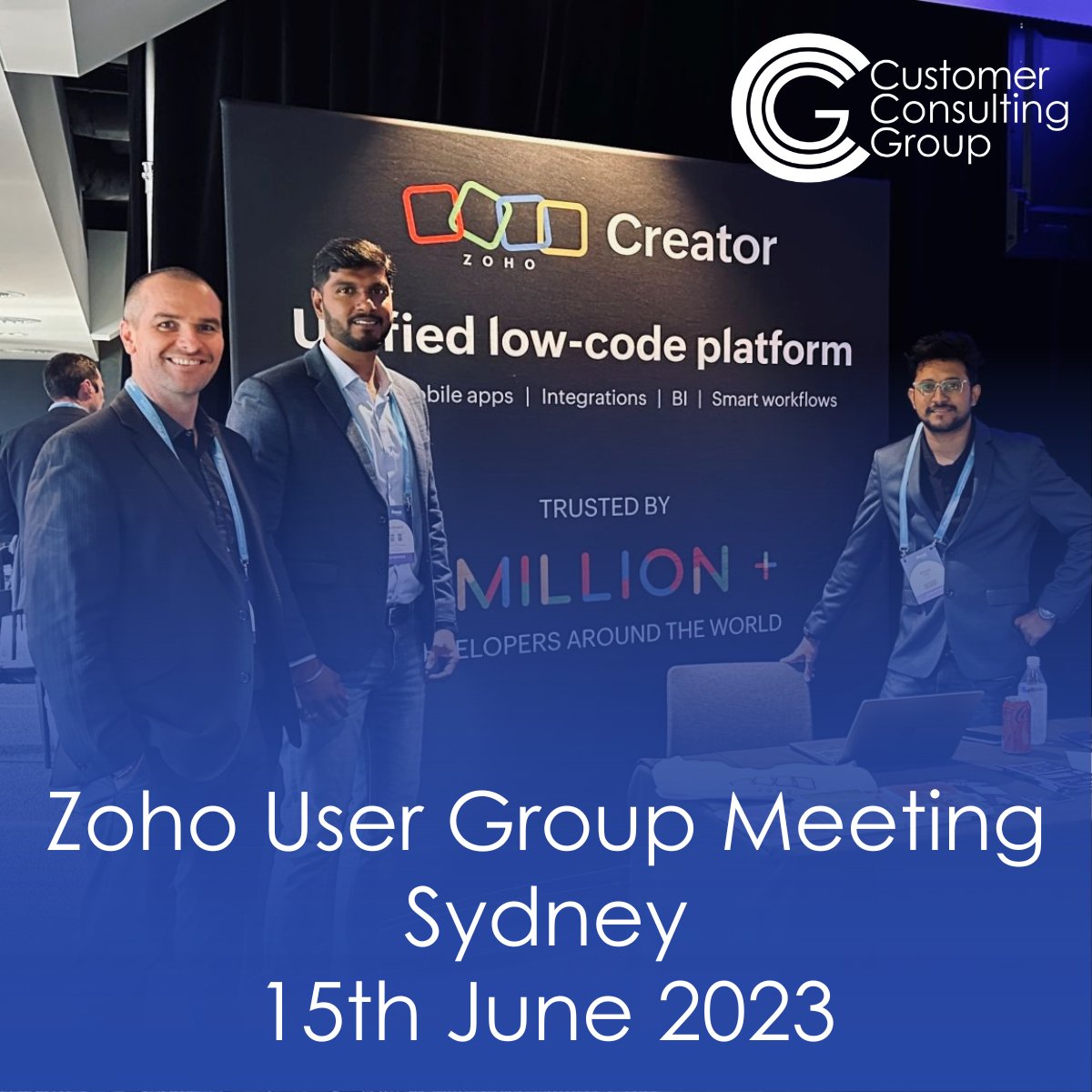 Cust_Consulting's tweet image. Join us at the Zoho User Group Meetups in North Sydney next Thursday.

9:30 - 12:30  Customising Zoho CRM &amp;amp; Leveraging Zoho Flow - customer.net.au/3Nex3PQ 

1:30 - 4:30 Building Powerful Applications with Zoho Creator - customer.net.au/43sEetf
 
#zohocrm #zohoflow #zohocreator
