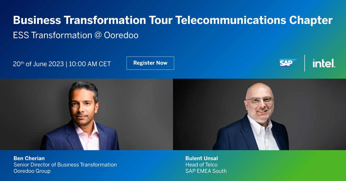 I'm thrilled to announce that Ben Cherian from Ooredoo will deliver the keynote, explaining the objectives of the "OneOoredoo" transformation project, on June 20th at the #telecommunications chapter of the <a href="/SAP/">SAP</a> Business Transformation event. hubs.ly/Q01BvjWk0.