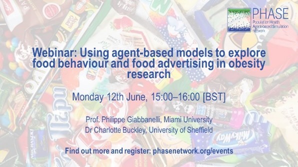 phase_network's tweet photo. The final webinar in our series on simulation models for health improvement focuses on food behaviours and advertising in #obesity research. 

Join us on Monday afternoon to hear from our two expert speakers - https://t.co/sKK7ApYxsM https://t.co/CVGsL14CDF