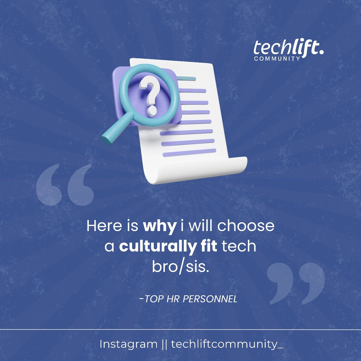 Techlift_'s tweet image. &quot;Here&apos;s Why I Will Choose A Culturally Fit Tech Bro/Sis&quot; Top HR Personnel
 
The impact of culturally fit individuals on the productivity of a tech firm are much. 
 
Let&apos;s briefly discuss 5 reasons they are the most preferred and how you can become one

#TechliftCommunity