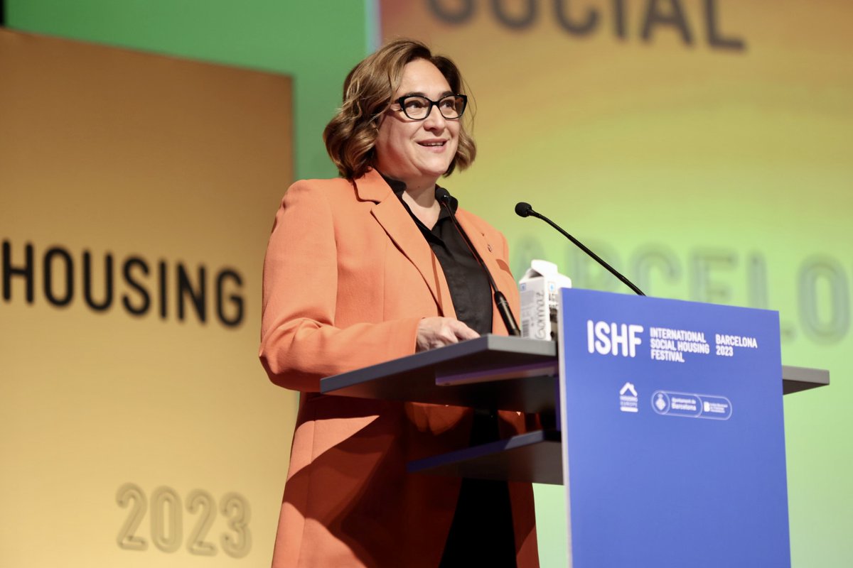 ishf2023's tweet photo. ‘Housing is considered as an asset, a speculation, legitimised by the public administration. We need to change this and ensure the full accessibility to housing " said Mayor of #Barcelona @AdaColau at the Welcome plennary session of #ISHF2023. #SocialHousing https://t.co/TAyCNYBzER