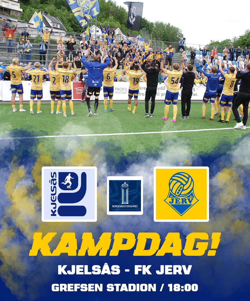 FKJerv's tweet photo. KAMPDAG!🏆
I kveld står 3. runde i Cupen for tur og vi møter Kjelsås på Grefsen stadion! Kampen ser du på TV 2 Play eller Direktesport 👊
#fkjerv #nmcupen https://t.co/xQVPdA9I3E