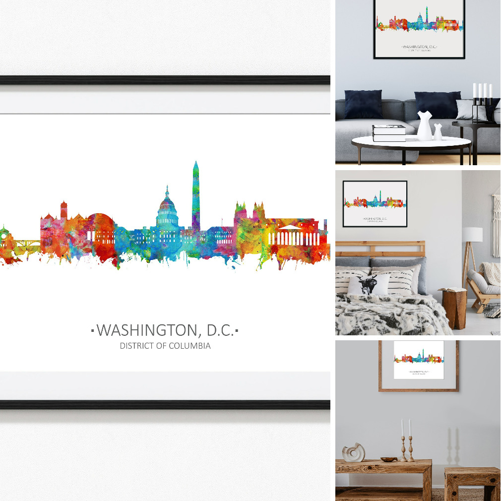 Washington Skyline | Washington Dc Print | Washington Dc Painting bit.ly/3bxcmy9 @etsymktgtool