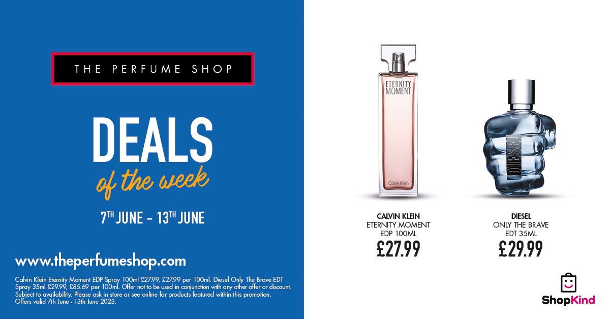 **NEW WEEKLY DEALS ALERT 😀 Calvin Klein Eternity Moment EDP 100ml and Diesel Only The Brave EDT 35ml 👀 #fathersday2023 #tpssc #peterborough #perfume #offer