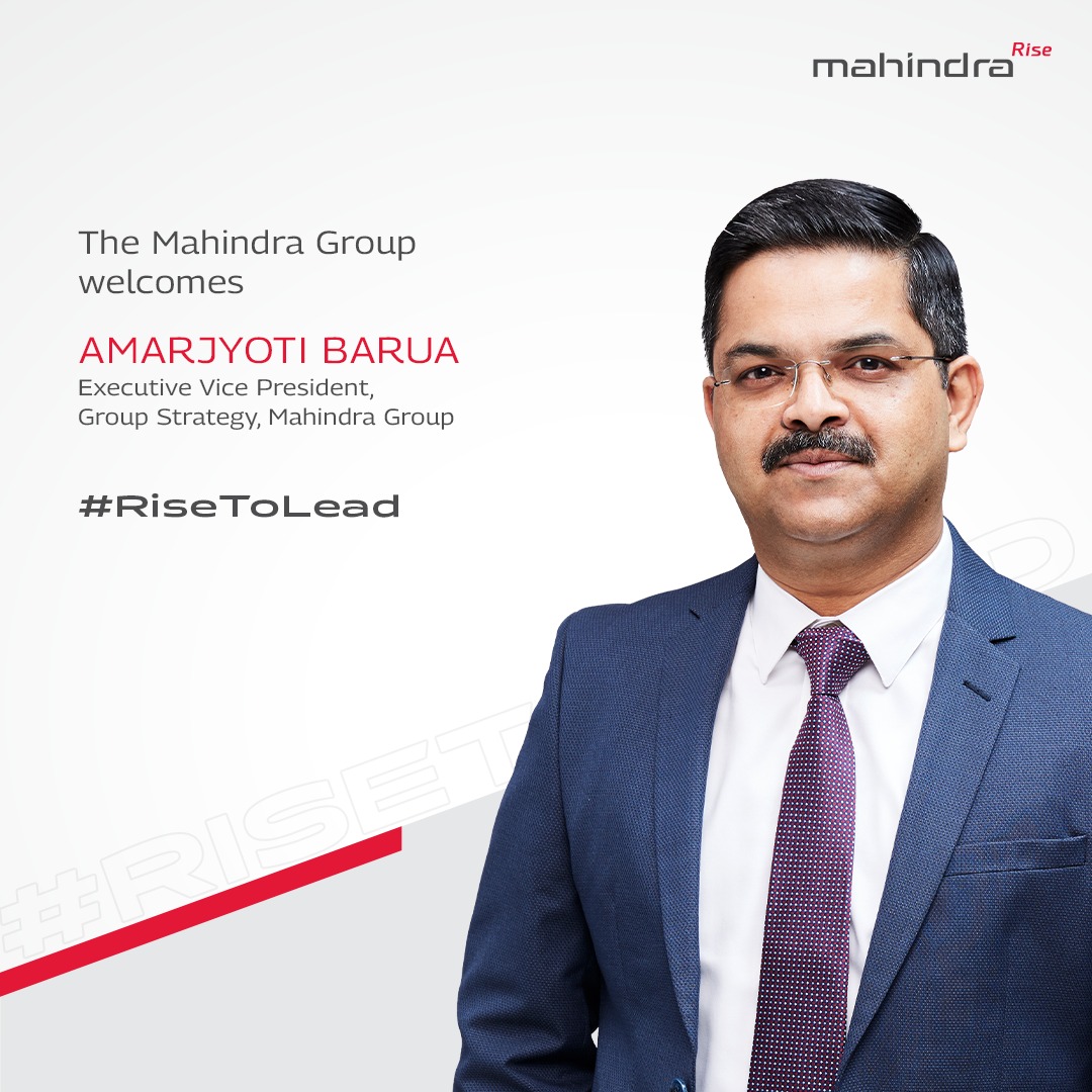 We are delighted to announce the appointment of Amarjyoti Barua as the EVP, Group Strategy, Mahindra Group.

Amar, as he is known to his colleagues, will lead the Group Strategy Office and work closely with the Group's overall portfolio of businesses. 

#RiseToLead