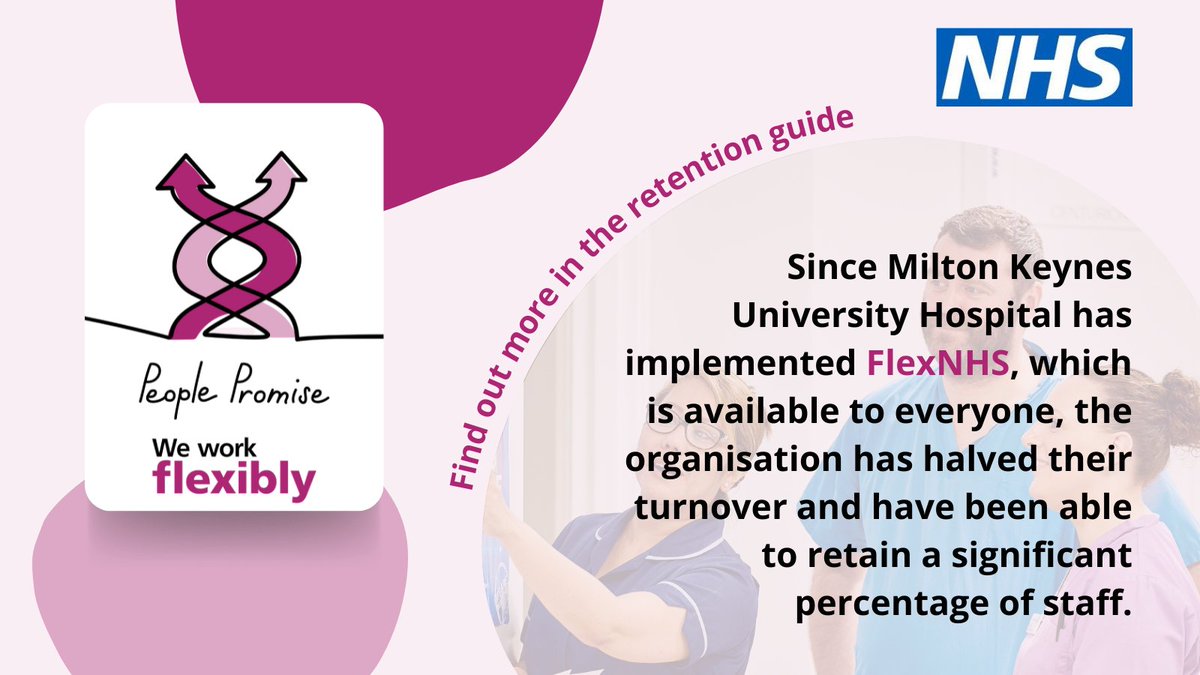 We Are NHS People ๐ (@people_nhs) on Twitter photo Have you read the flexible working case studies in our retention guide, created in collaboration with <a href="/NHSEmployers/">NHS Employers</a>? Learn how <a href="/MKHospital/">Milton Keynes University Hospital NHS FT</a> has championed flexible working in order to improve their retention rates! bit.ly/3TOR7sd Have you read the flexible working case studies in our retention guide, created in collaboration with <a href="/NHSEmployers/">NHS Employers</a>? Learn how <a href="/MKHospital/">Milton Keynes University Hospital NHS FT</a> has championed flexible working in order to improve their retention rates! bit.ly/3TOR7sd
