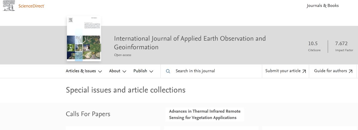 Elnaz Neinavaz (@elnazneinavaz) on Twitter photo 📢 Exciting News! 📢
We are thrilled to announce the Call for Papers for our Special Issue on "Advances in #ThermalInfrared #RemoteSensing for Vegetation Applications"!
đź“… Submission deadline: January 31, 2024.
sciencedirect.com/journal/intern…
<a href="/NRS_ITC/">ITC Faculty | Natural Resources Department</a> <a href="/ITCAlumni/">ITC Alumni (inactive)</a> @LibITC <a href="/FacultyITC/">Faculty ITC | University of Twente</a> 📢 Exciting News! 📢
We are thrilled to announce the Call for Papers for our Special Issue on "Advances in #ThermalInfrared #RemoteSensing for Vegetation Applications"!
đź“… Submission deadline: January 31, 2024.
sciencedirect.com/journal/intern…
<a href="/NRS_ITC/">ITC Faculty | Natural Resources Department</a> <a href="/ITCAlumni/">ITC Alumni (inactive)</a> @LibITC <a href="/FacultyITC/">Faculty ITC | University of Twente</a>