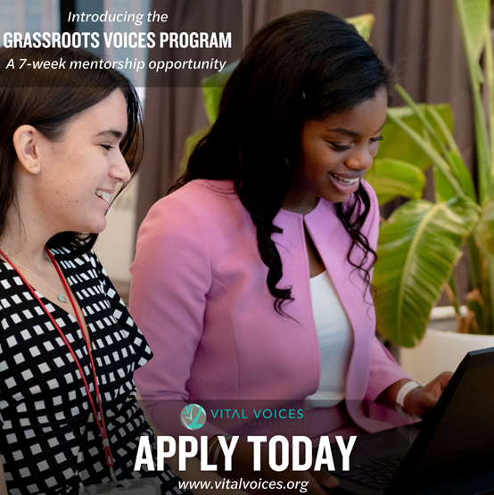 Grassroots Voices is a new 7-week program that supports #youngwomen leaders who are implementing #communityfocused projects. The program will provide #training, resources, and #mentorship 
🔗vitalvoices.org/program/grassr…
 Apply by June 30