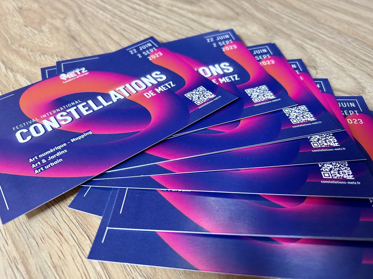 ✨La 7ème édition de #Constellations se déroulera à #Metz du 22 juin au 2 septembre. 
➡️Le thème ? Le biomimétisme et l’hybridation. 6km de parcours artistique seront à découvrir.
En 2022, le festival a réuni 1 million de visiteurs, dont 320 000 pour le mapping sur la cathédrale.