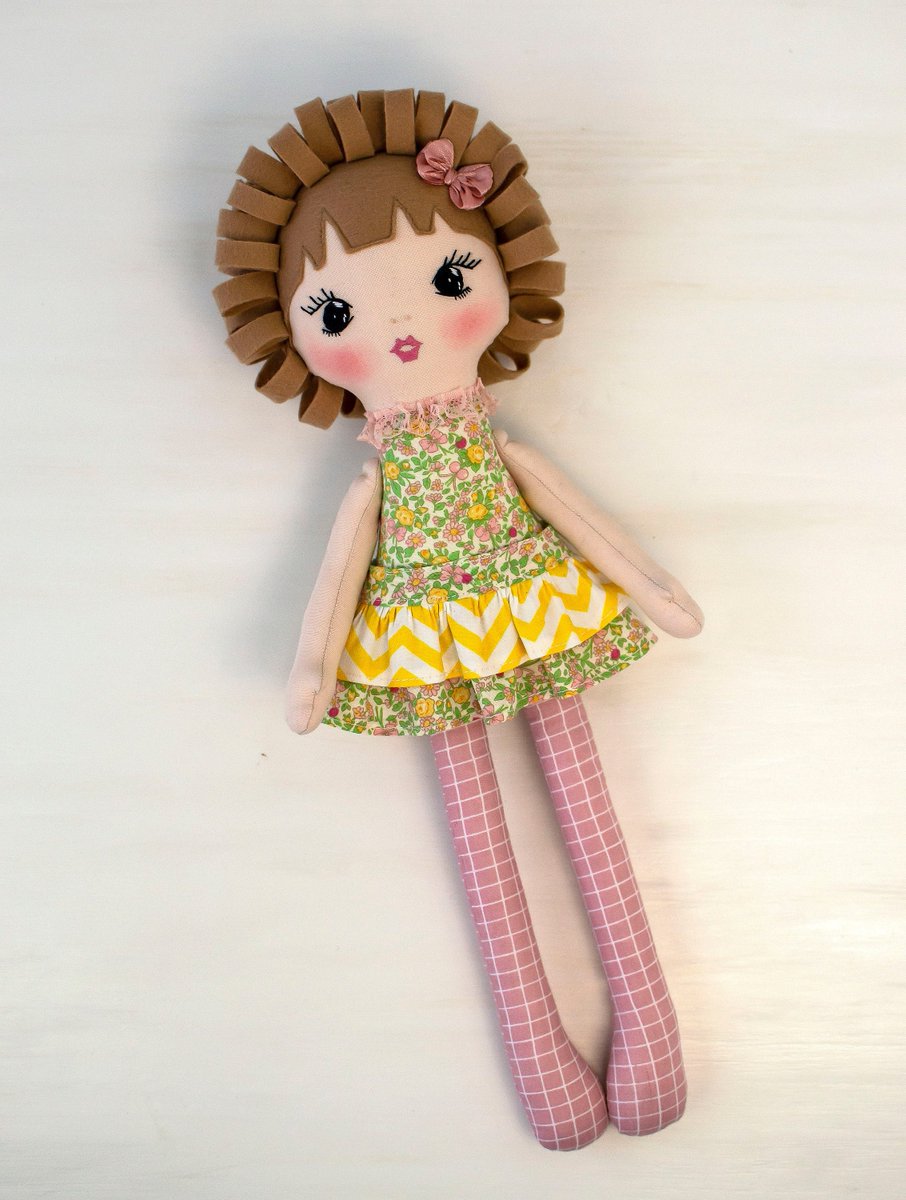 Handmade rag doll Personalized cloth doll Fabric doll with clothes Heirloom doll etsy.me/3oOa9oU #rainbow #babyshower #ragdoll #clothdoll #fabricdoll #heirloomdoll #personalizeddoll #dollwithclothes #softdolltoy