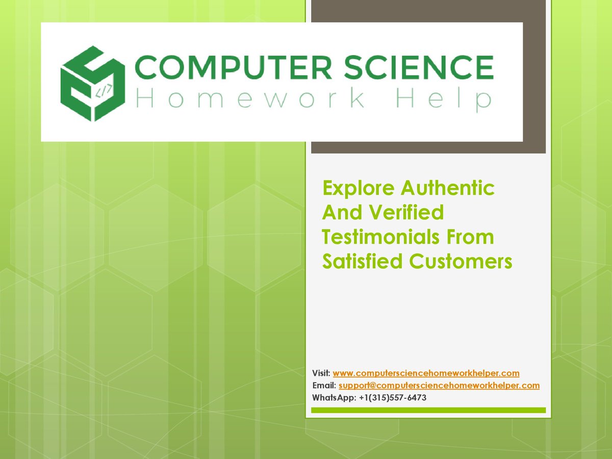 C_sciencehelp's tweet image. Discover real client reviews and feedback. Trust our verified testimonials for honest insights and choose our services with confidence.
Read More Reviews at bit.ly/463z6h9
Or You may Visit us at computersciencehomeworkhelper.com
#reviews #computersciencehomeworkhelp #university
