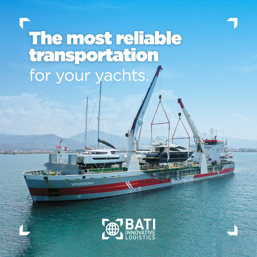 BATI_GROUP's tweet photo. With our 30 years of transportation experience and our expert staff, your yachts are in safe hands.
#Batı #BatıGroup #batiinnovativelogistics #Yachttransportation #yachttransport #rolldock #chartering #boattransport #boattransportation #superyachts #yachts #motorboats #sailingyachts