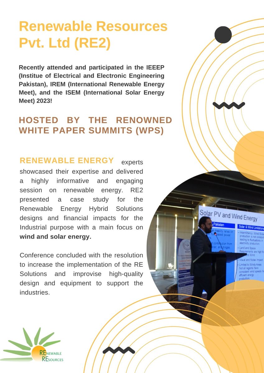 re2pak's tweet photo. RE2's technical team recently participated in the prestigious IEEEP IREM Exhibition and ISEM 2023, hosted by the renowned White Paper Summits. This event brought together industry experts, innovators, and enthusiasts to discuss the future of renewable energy. 
#RenewableEnergy https://t.co/yS5NQkH763